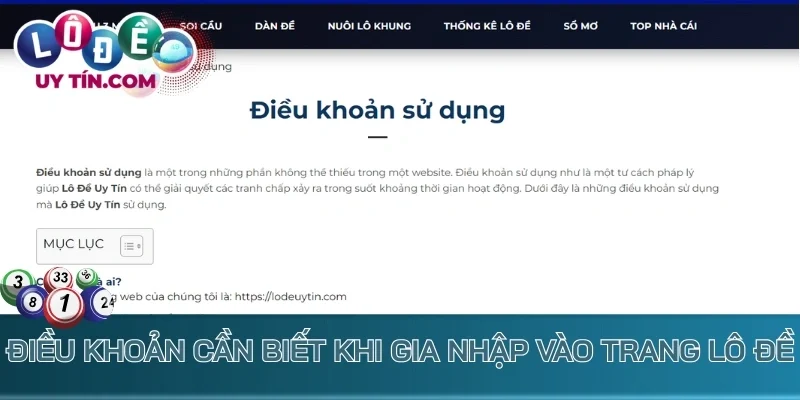 Điều Khoản Sử Dụng - Quy Định Quan Trọng Tại Lô Đề Uy Tín 2 Điều khoản cần biết khi gia nhập vào trang lô đề